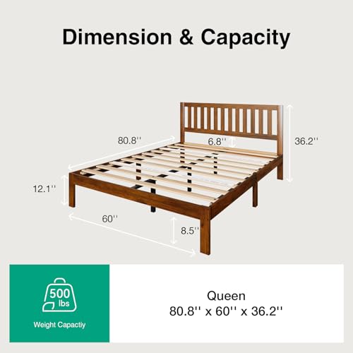12 Inch Queen Bed Frame with Headboard, view 3