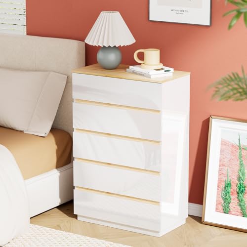 5 Drawer Dresser for Bedroom, 45" H Tall Dresser Chest of Drawers, view 2