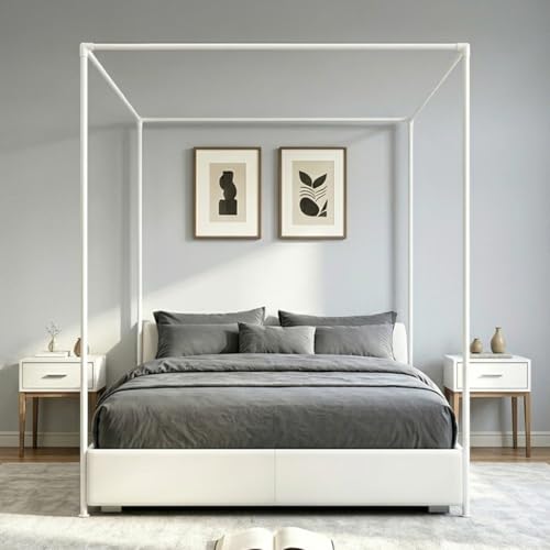Canopy Bed Frame Queen Size Bed, view 6