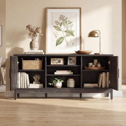 Farmhouse TV Stand for TVs up to 65 Inches, TV Console Table with Barn Doors, view 5