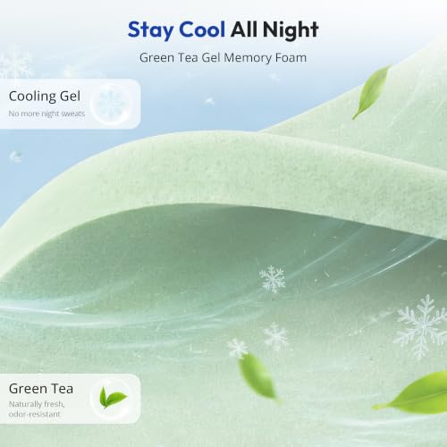 8 Inch Full Size Memory Foam Mattress,Cooling Green Tea Gel,Med Firm, view 5