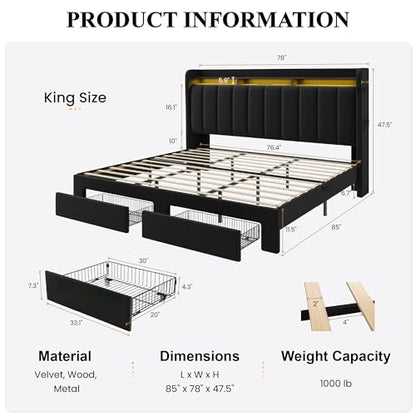 Wingback Platform Bed Frame, view 3