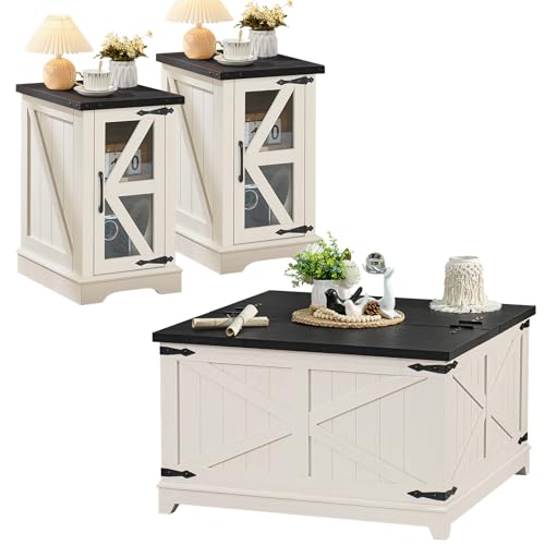 Farmhouse Coffee Table Sets 3 Pieces, view 2