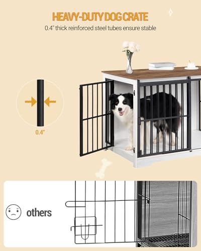 44.1" XL Dog Crate Furniture Indoor Dog Kennel with Barn Door, view 7