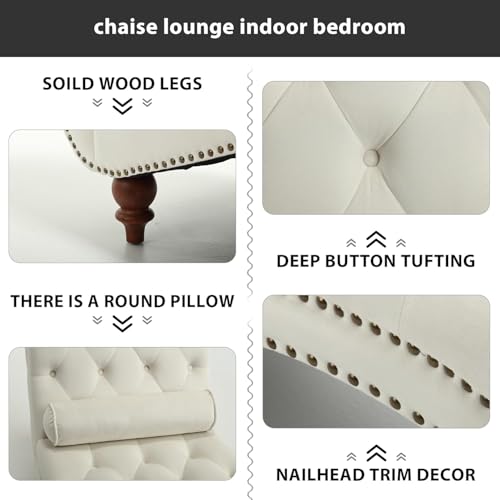 Chaise Lounge Chair Indoor, Velvet Bedroom Accent Lounge Chair, view 4