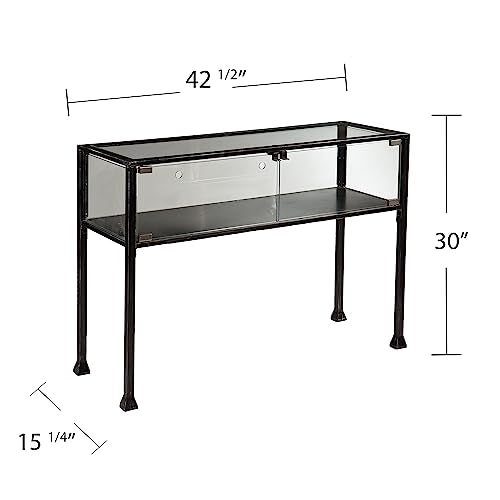 Terrarium Display Console - Transitional Design, Black Finish - Ideal for Entryway, Living Room (CK8863)