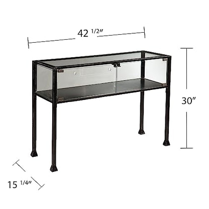 Terrarium Display Console - Transitional Design, Black Finish - Ideal for Entryway, Living Room (CK8863)