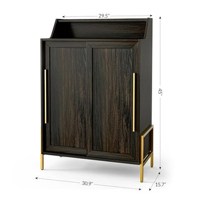 Storage Cabinet, Buffet Sideboard with Sliding Doors and Adjustable Shelf, Shoe Rack for Entryway, Sideboard Cabinet Accent Cabinet for Living Room and Bathroom - Dana(Brown)
