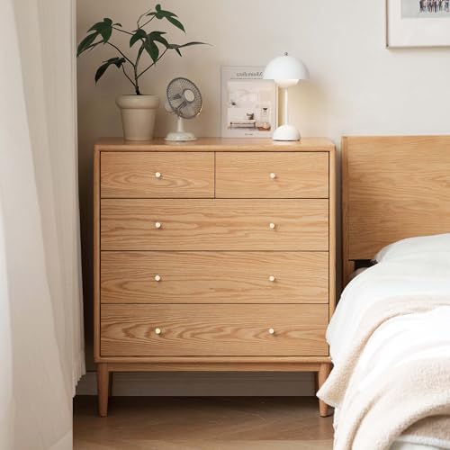 Solid Wood Dresser, 5 Drawer Dresser for Bedroom, Solid Wood Storage Organizer, view 7