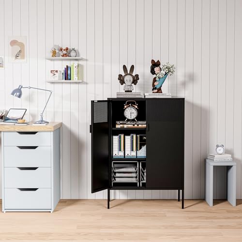 2 Mesh Door Metal Storage Cabinet with Adjustable Shelves, view 5