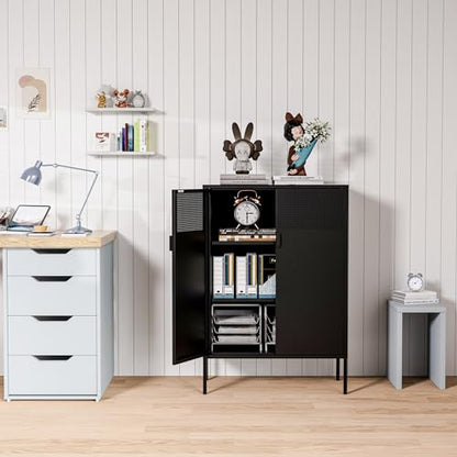 2 Mesh Door Metal Storage Cabinet with Adjustable Shelves, view 5