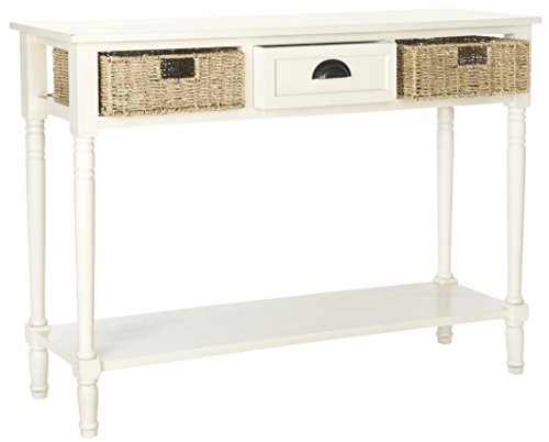 SAFAVIEH American Homes Collection Winifred Grey Wicker Console Table with Storage