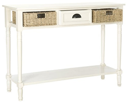 SAFAVIEH American Homes Collection Winifred Grey Wicker Console Table with Storage