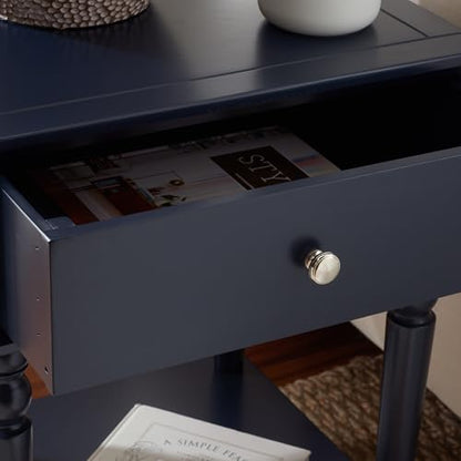 SAFAVIEH Home Collection Siobhan Navy Blue Solid Wood 1-Drawer Nightstand Accent Table