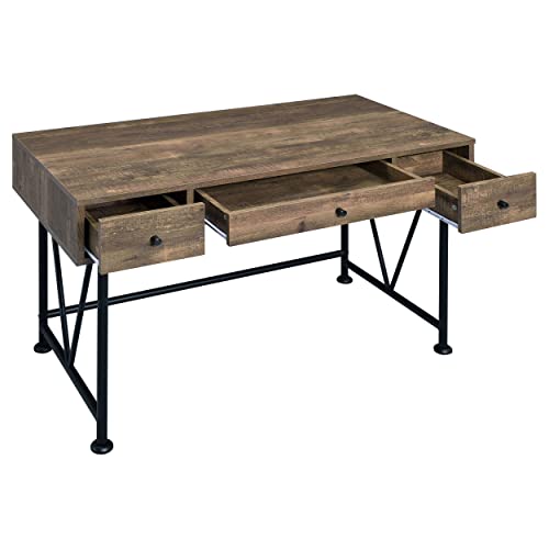 Coaster Furniture Analiese Farmhouse 3 Drawer Home Office Writing Desk Black, view 5