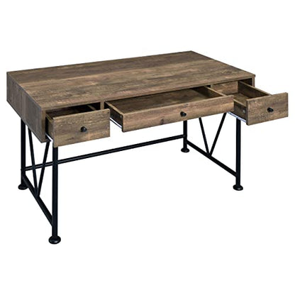 Coaster Furniture Analiese Farmhouse 3 Drawer Home Office Writing Desk Black, view 5
