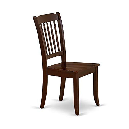 DAC-MAH-W Danbury Dining Room Chairs - Slat Back Solid Wood Seat Chairs, Set of 2, Mahogany