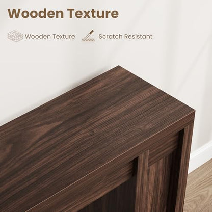 70.9-Inch Entryway Table, Wooden Farmhouse Console Table, Thick Sofa Table Behind Couch Table, Long Console Tables for Entryway Living Room, Walnut