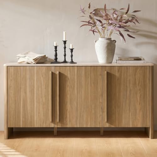 Modern Sideboard Buffet Cabinet, 63" Storage Cabinet with 3 Door, view 4
