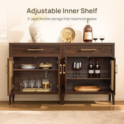 30" Sideboard Buffet Cabinet with Adjustable Shelf, Espresso Walnut, view 5