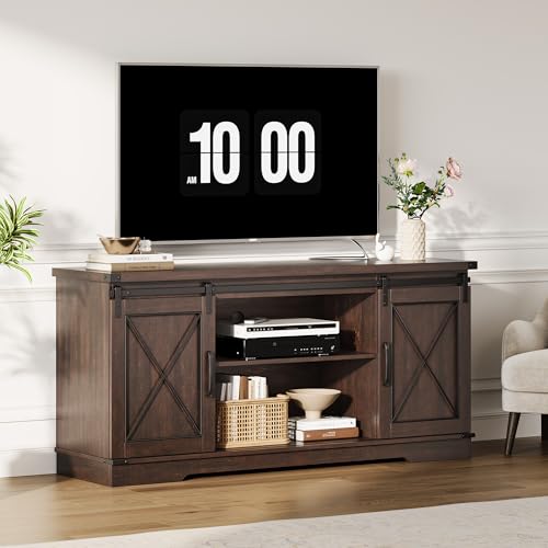 Farmhouse TV Stand for TVs up to 65 inches, Brown, view 7