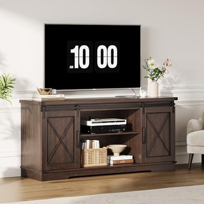 Farmhouse TV Stand for TVs up to 65 inches, Brown, view 7