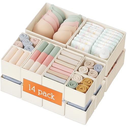Drawer Organizer Clothes, 14 Pack Dresser Organizer for Baby Clothes, Underwear, view 2