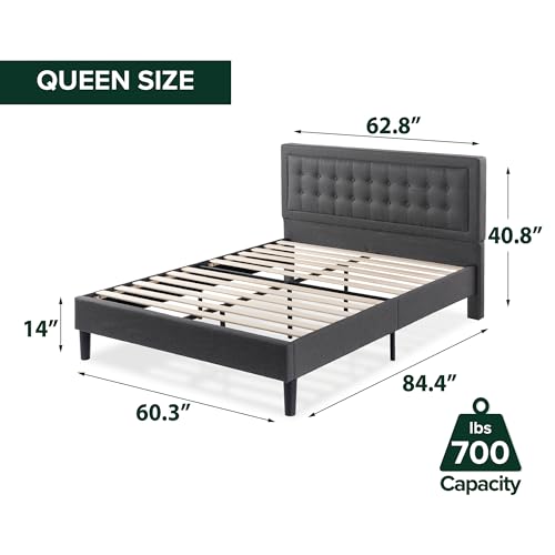 Zinus Dachelle Upholstered Platform Bed Frame, Mattress Foundation, view 3