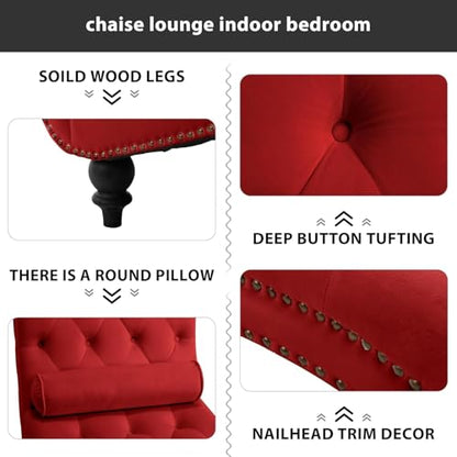 Chaise Lounge Chair Indoor, Velvet Bedroom Accent Lounge Chair, view 4