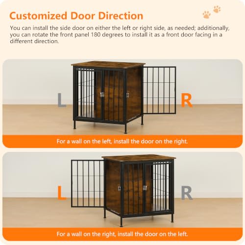 26.5" Heavy Duty Dog Crate Furniture, Dog Kennel Furniture Indoor, view 4