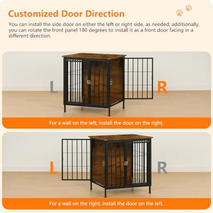 26.5" Heavy Duty Dog Crate Furniture, Dog Kennel Furniture Indoor, view 4