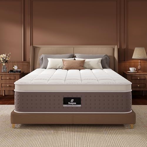 King Size Mattress, Upgraded 14 Inch Luxury Hybrid King Mattress in a Box, Cooling Gel Memory Foam & Pocket Springs for Pressure Relief, Medium Firm, Edge Support, Certified Safe