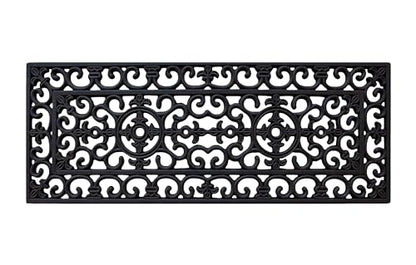 8-LB Heavy Duty Rubber Doormat 18"×48" - Won't Blow Away | Outside Front Door Mat, Mud Dirt Scraper, Non-Slip Drainage Mat for Entryway Patio Garage, All-Weather, 100% Rubber