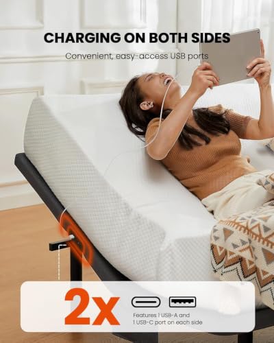 Wireless Massage Bed with Adjustable Legs and USB Ports, view 5