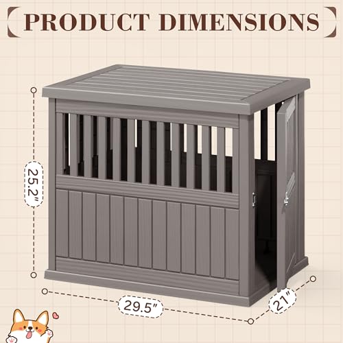 Heavy Duty Dog Crate Furniture Lockable Indoor Outdoor Kennel & End Table, view 7