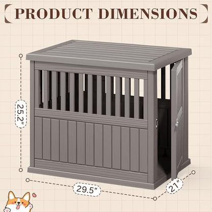 Heavy Duty Dog Crate Furniture Lockable Indoor Outdoor Kennel & End Table, view 7