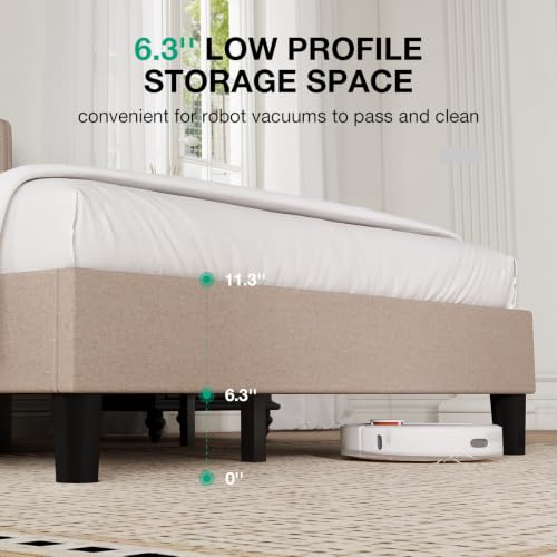 Queen Bed Frame with Headboard, Queen Size Bed Frame, view 8