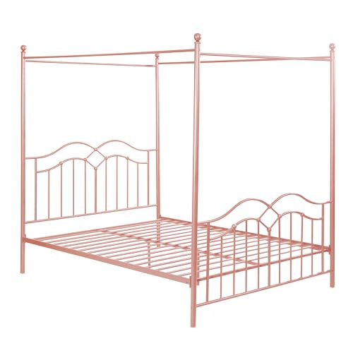 Eileen Metal Canopy Bed Frame Queen Size with Headboard/Footboard, view 6