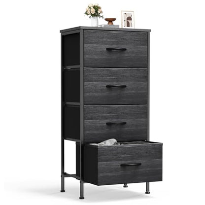 Dresser for Bedroom, 4 Drawer Storage Cabinet, Tall Nightstand, view 2