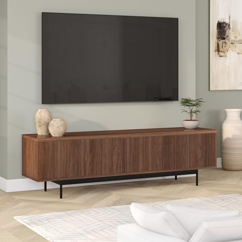 Henn&Hart 70" TV Stand for TVs up to 75", Medium Walnut, view 8