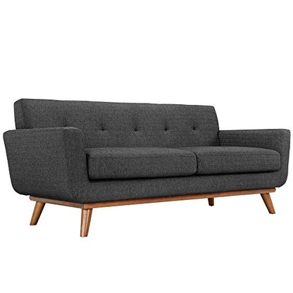Engage Upholstered Fabric Button Tufted Sofa Furniture Set | Comfortable Lounging Experience | Cherry Legs | Armchair, Loveseat, and Sofa | Stylish & Sturdy | Perfect Addition to Your Home