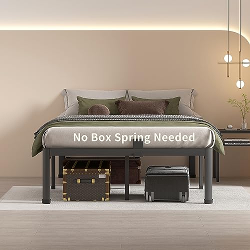14 Inch Full Size Metal Platform Bed Frame with Round Corner Legs, view 3