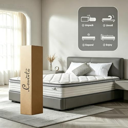 12 Inch Queen Mattress in a Box, Medium Firm Hybrid with Pocket Springs, view 7