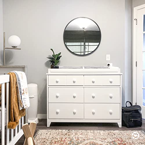 Universal Changer Topper - Transforms Dresser into Baby Changing Station, Fits Standard Size, 3 Compartments for Changing Essentials, Soft Felt Bottom to Protect Dresser (White)