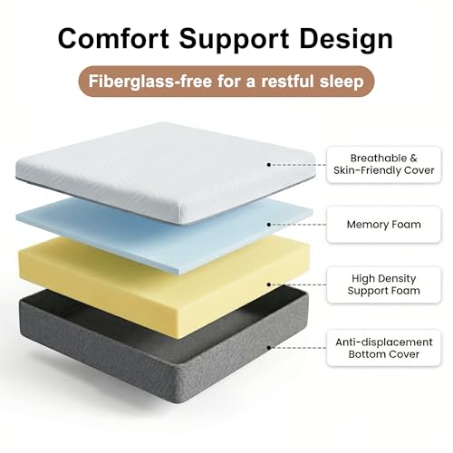 Twin Mattress, 6 Inch Memory Foam Twin Size Mattress in a Box, view 6