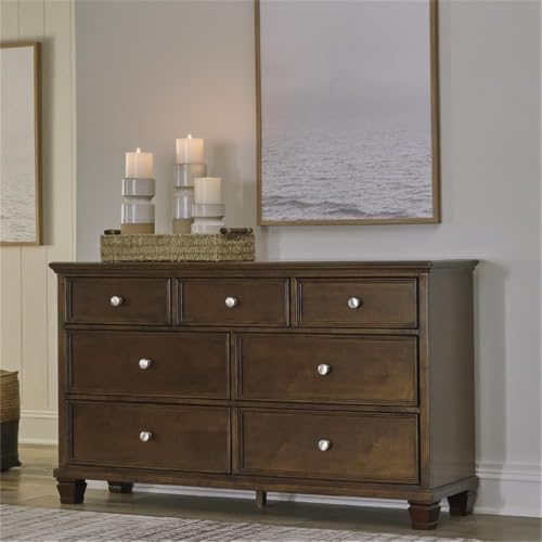 Signature Design by Ashley Traditional 7 Drawer Dresser, Dark Cherry, view 3
