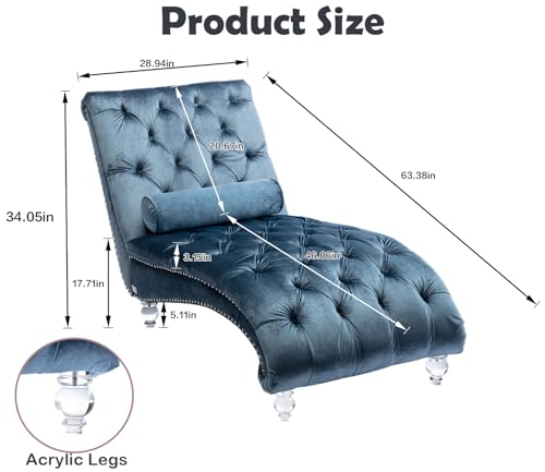 Tufted Chaise Lounge Chair Indoor, view 3
