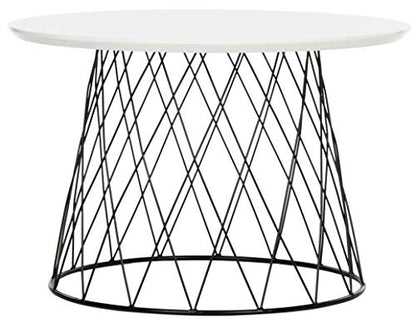 Safavieh FOX4245C Home Collection Roper Retro Mid-Century White and Black Wood End Table