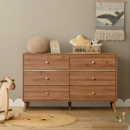 6 Drawer Dresser, 47" Wide Mid Century Chest of Drawers, view 6