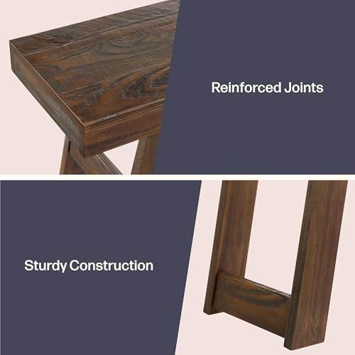 Lawas Solid Wood Console Table - 36 Inch Modern Farmhouse Small Entryway Table - Easy Assembly Living Room Furniture for Behind The Couch, Entryway, or Hallway (Brown)